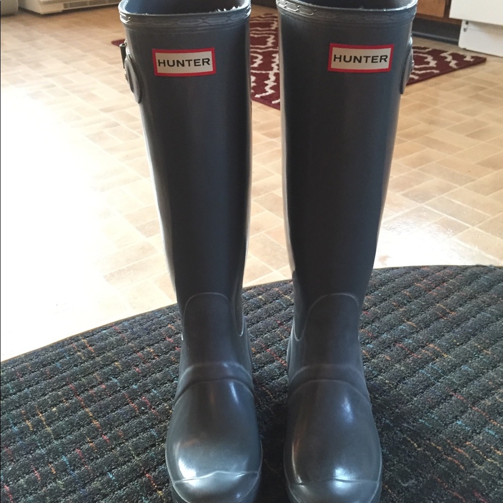 Tall Hunter Rain Boots slate blue/gray